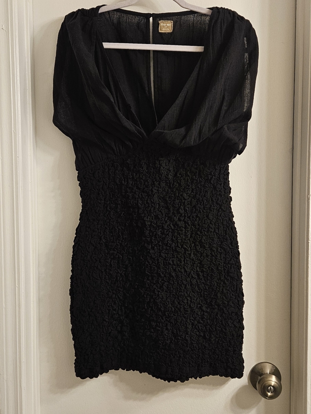 Free People Black Short Textured Cocktail Dress. Graduation. Size Small